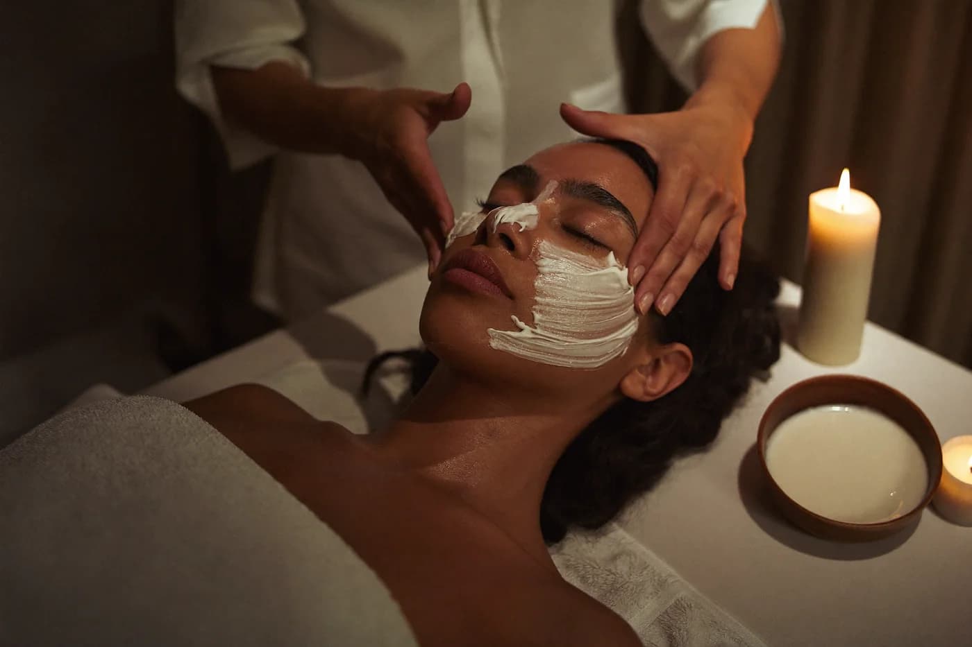 Facial treatment in progress at NJS